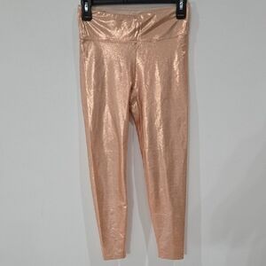 Heroine Sport Sz Med Metallic  Gold Leggings